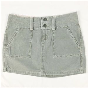 Olive Green Hydraulic cotton mini skirt